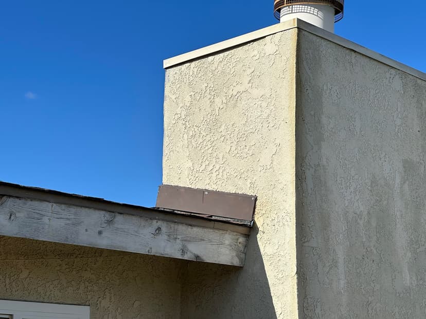 install cricket flashing and repair roof around chimney