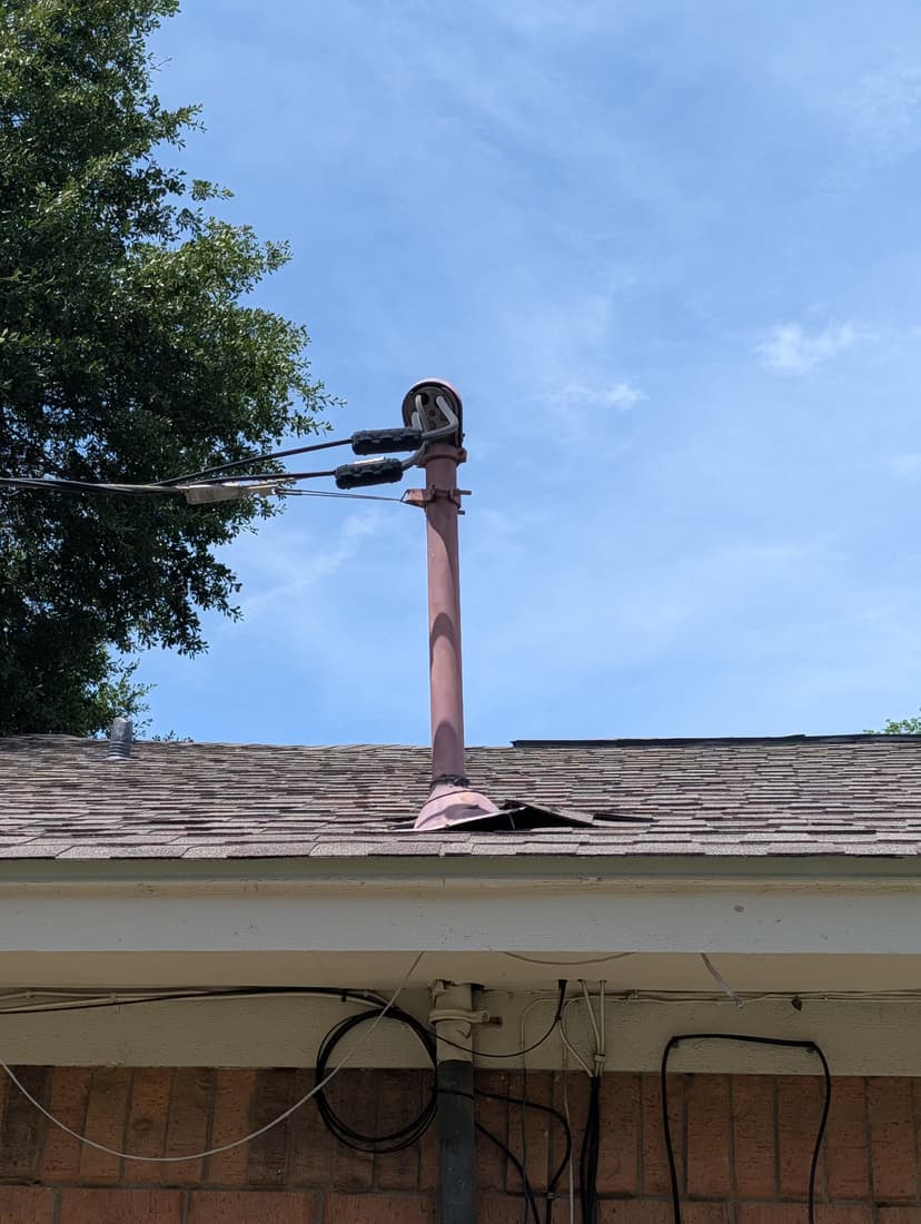 repair a bent electrical power mast