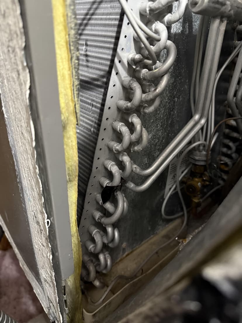 replace an evaporator coil and recharge refrigerant