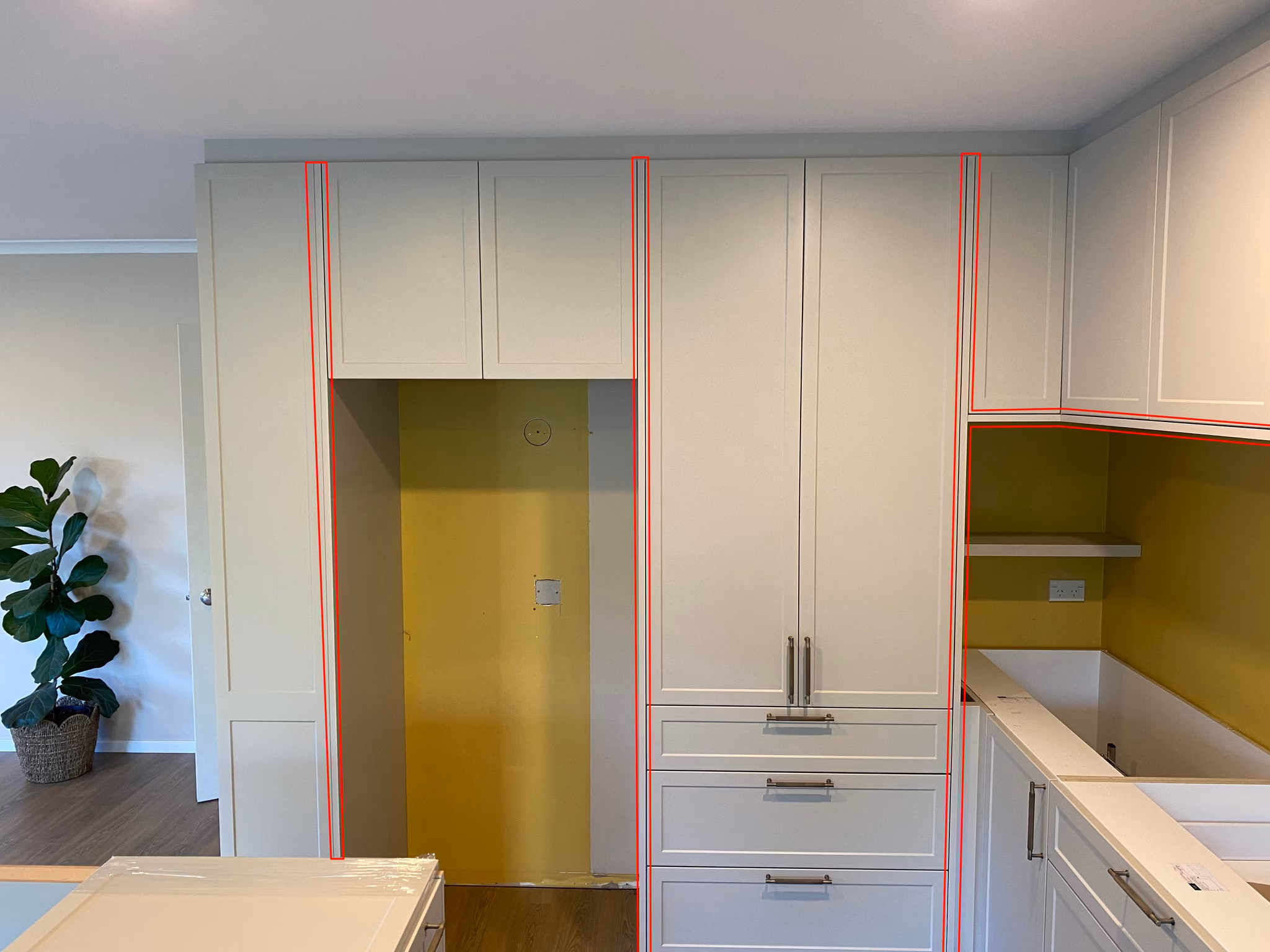 wrap kitchen side panels to correct color mismatch