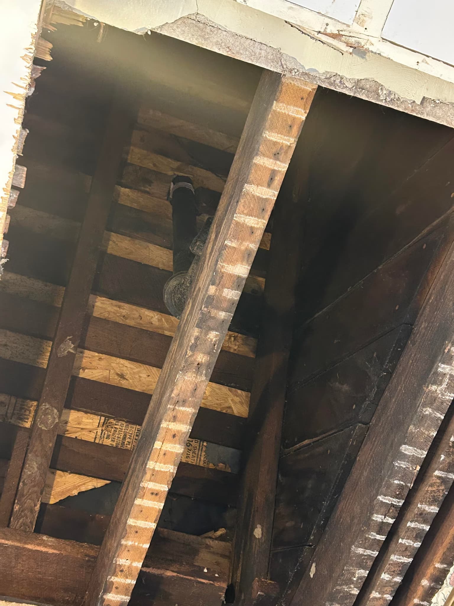 repair a pipe boot and remove a satellite dish bracket