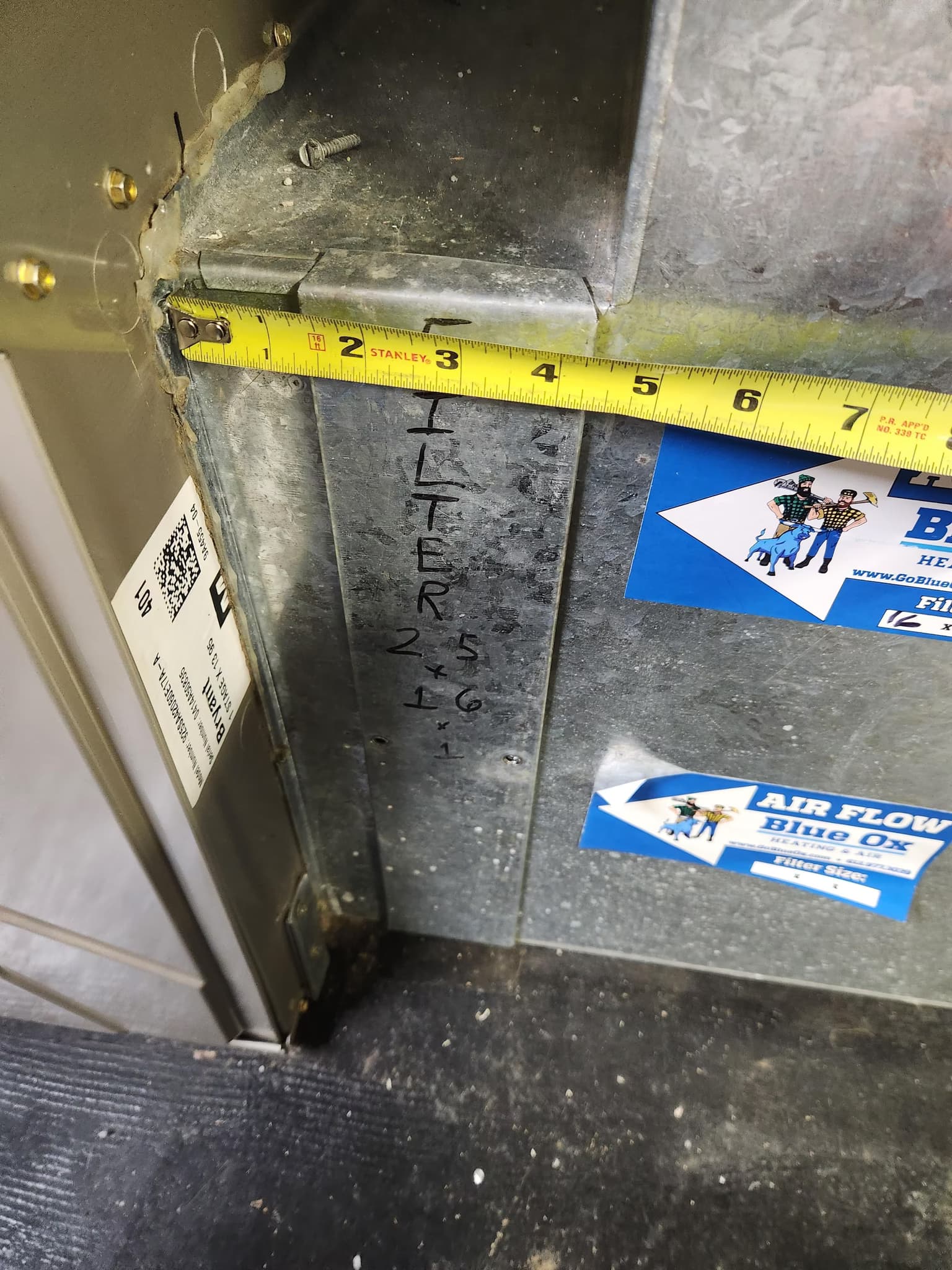 modify ductwork to accommodate a 4 or 5 inch filter