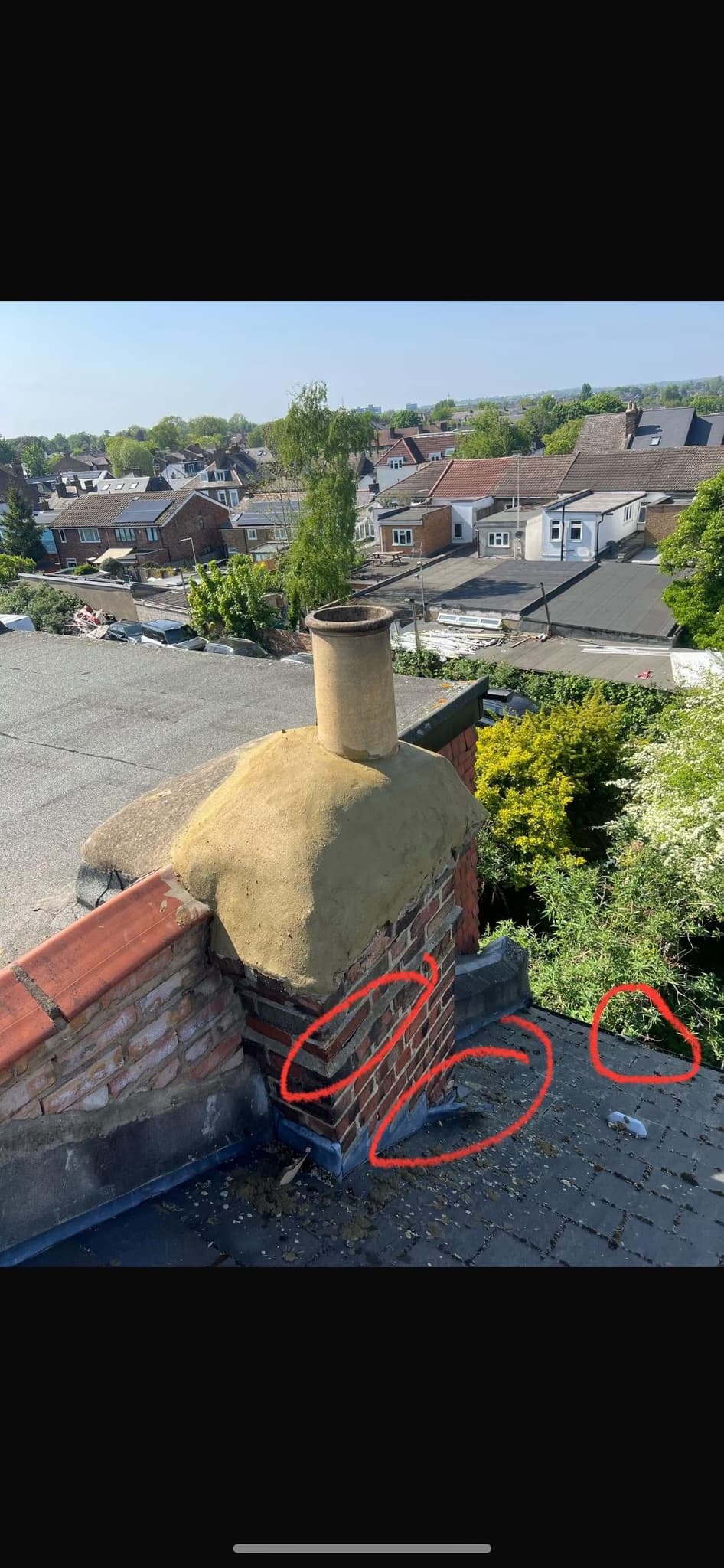 re-point and re-flanch two chimney stacks