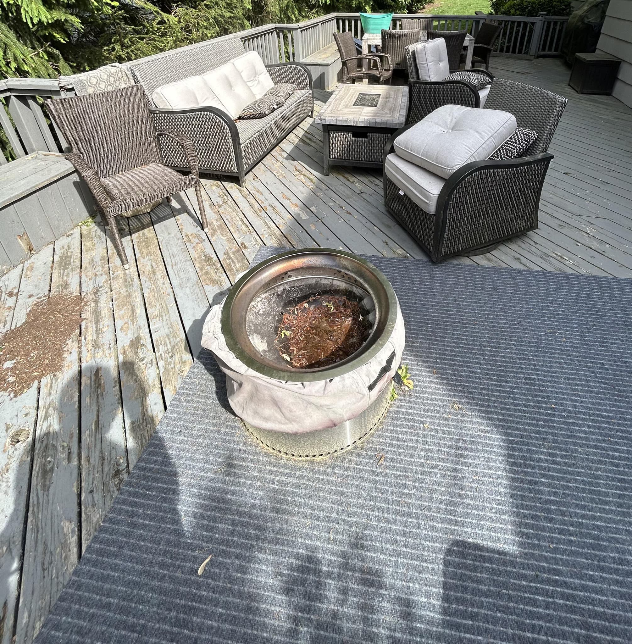 replace decking, rails, and rebuild steps on a deck