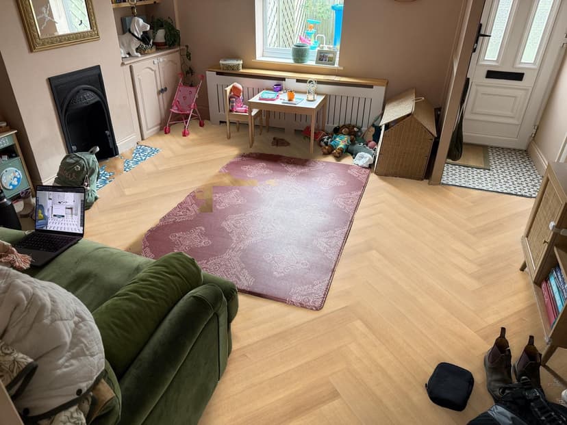 install Amtico LVT flooring in herringbone pattern downstairs