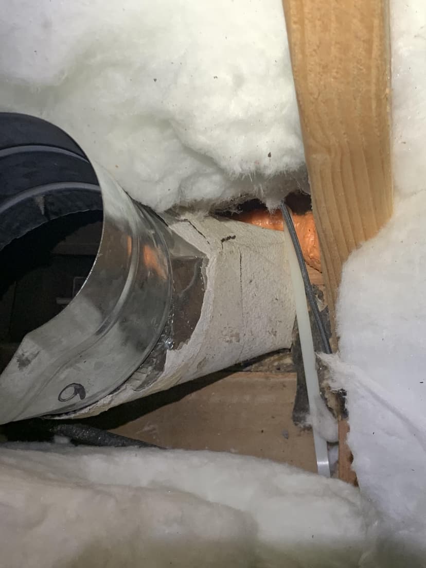 remove 4 wall boots with asbestos tape