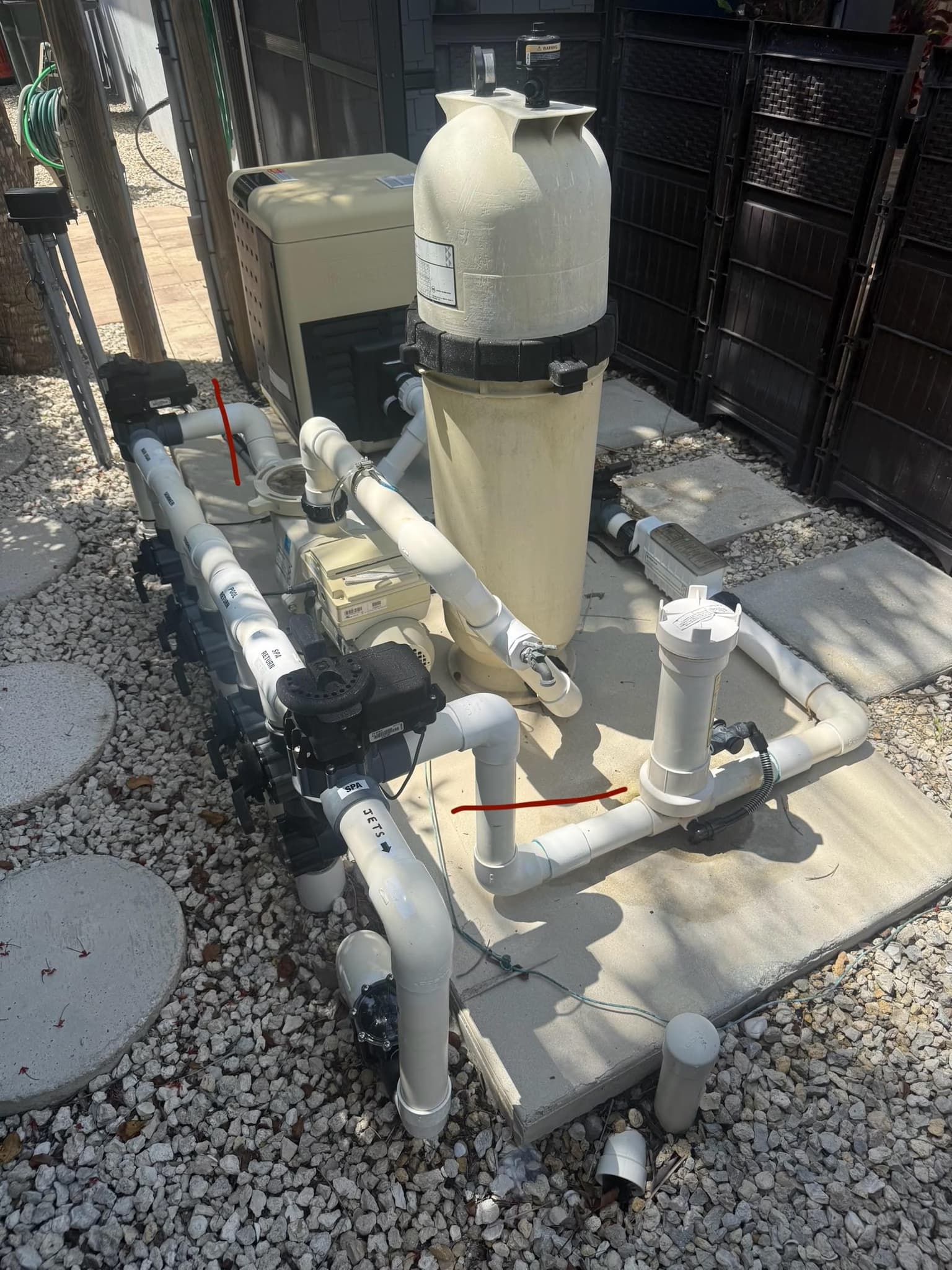 raise pool equipment by 42 inches