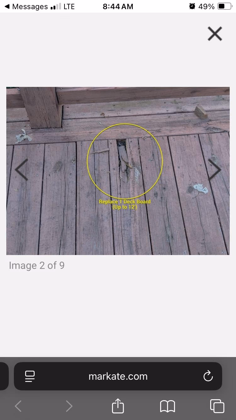 restain and replace a deck board