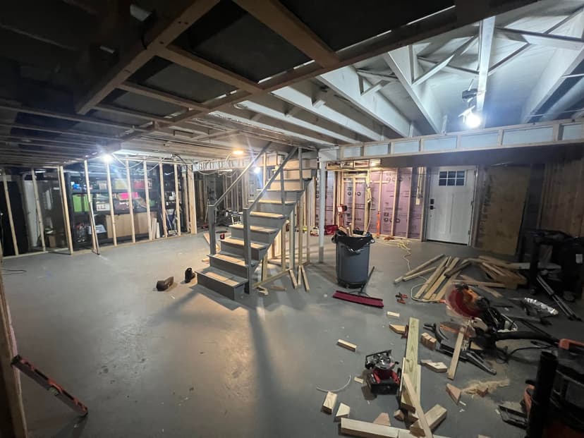 install and finish drywall in basement