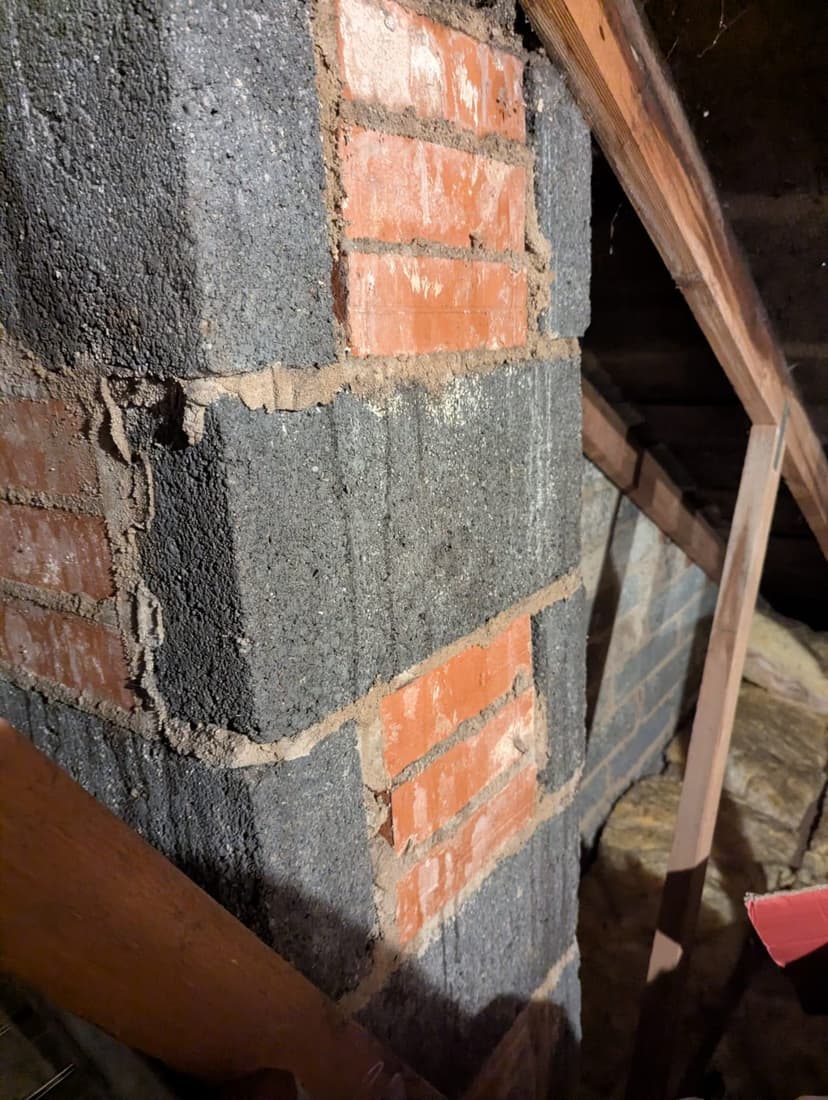 replace felt membrane and repoint chimney