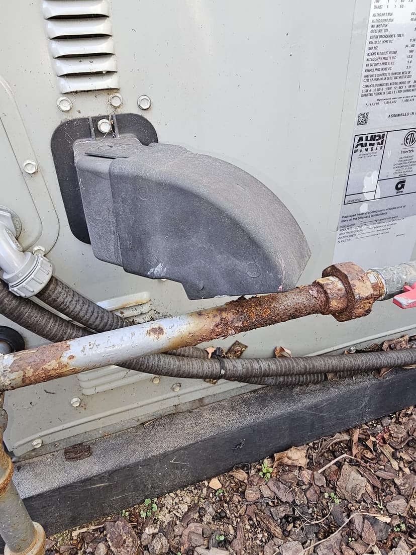 replace rusted galvanized steel pipe and cutoff valve