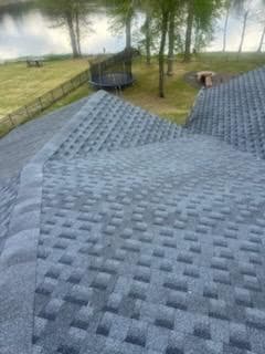 patio roof tie-in and shingling