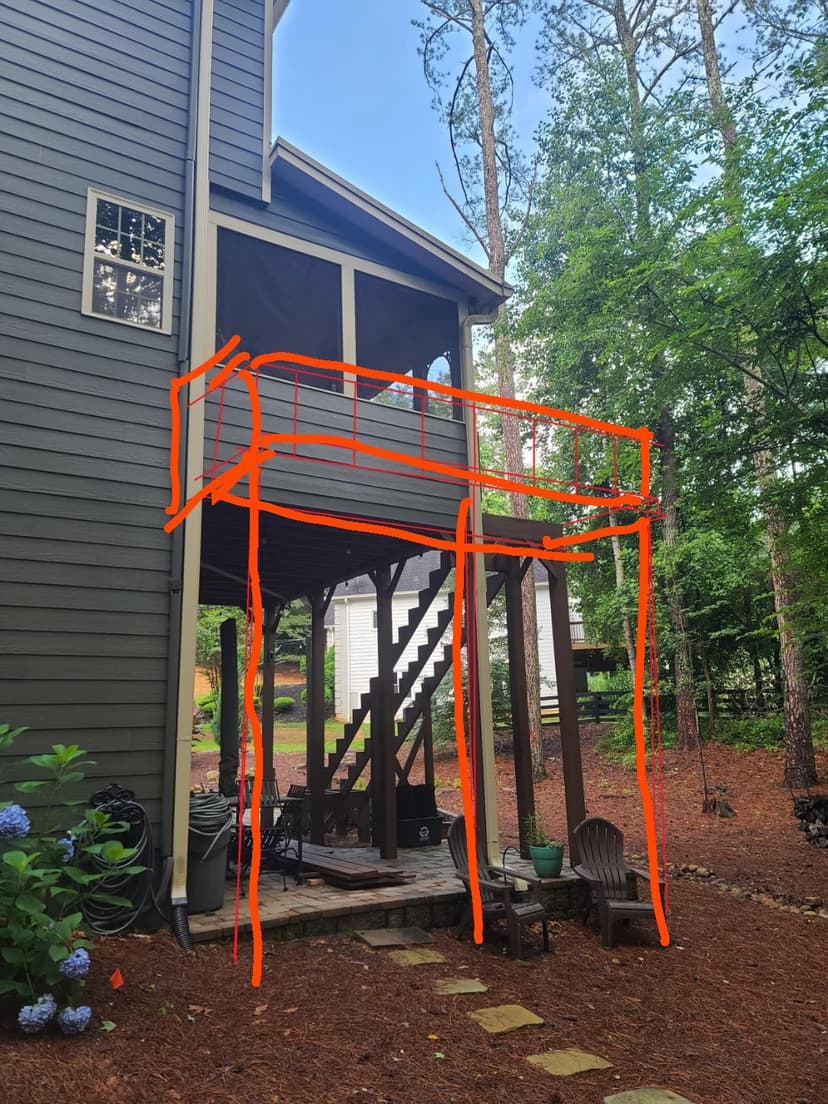 build an 8'x14' deck with a 4'x4' landing