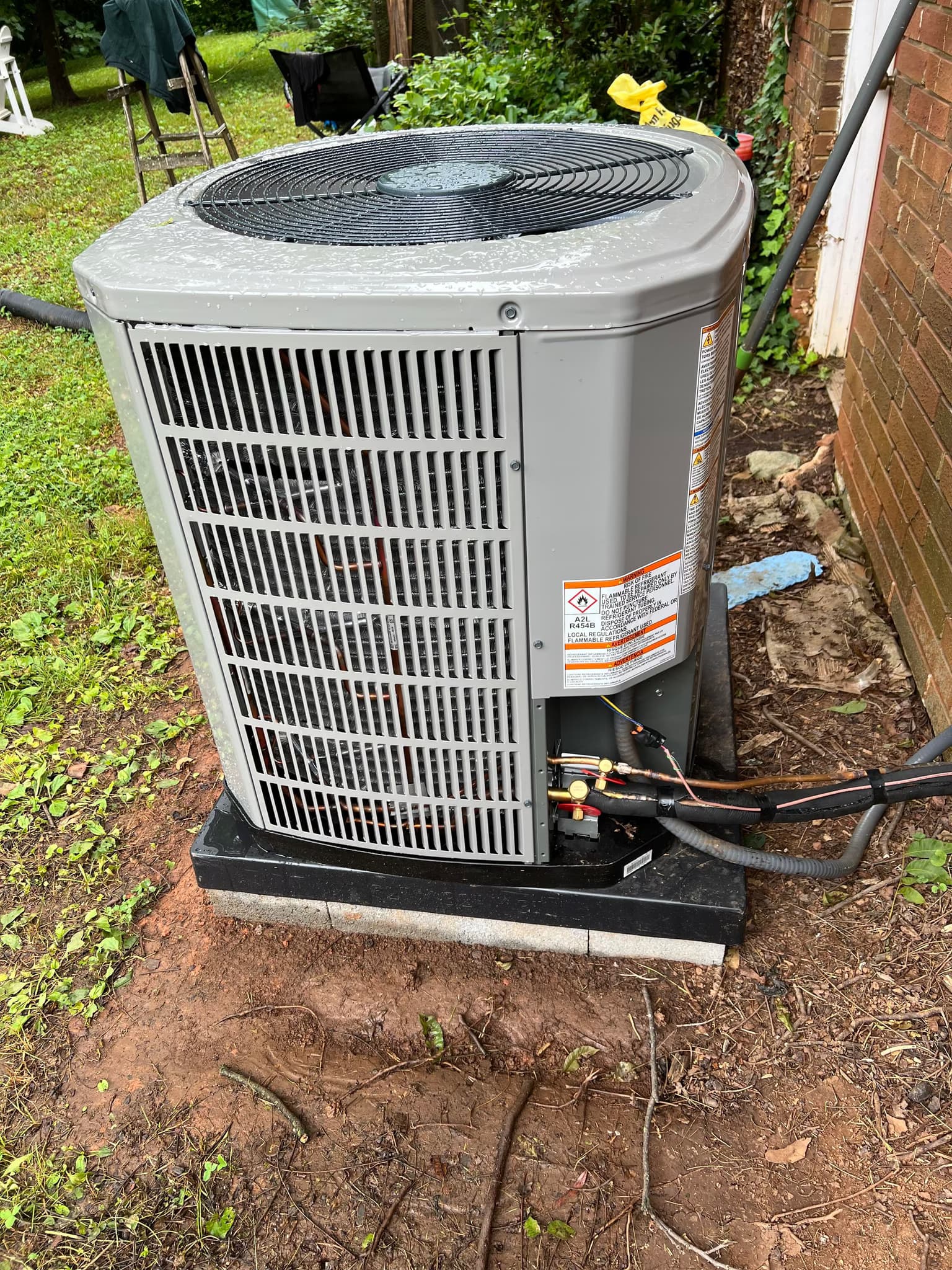 install a protective cover for hvac connections