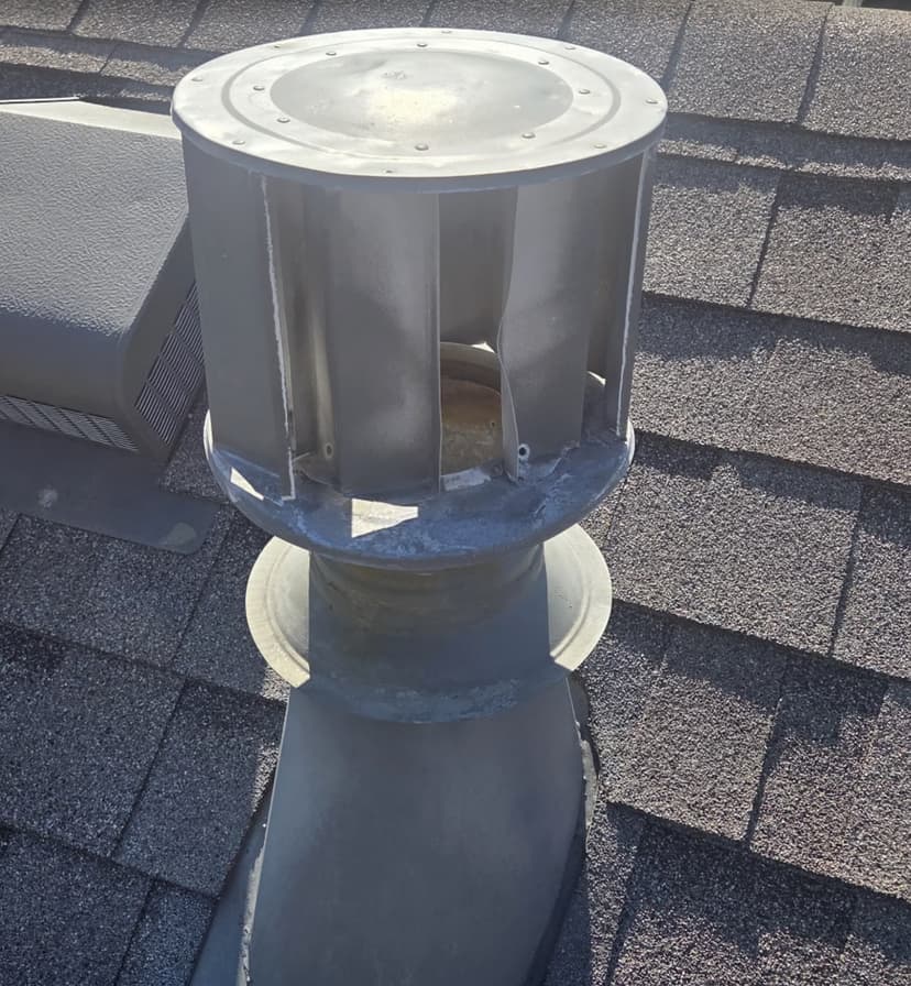 replace the vent cap, collar, and flue pipe