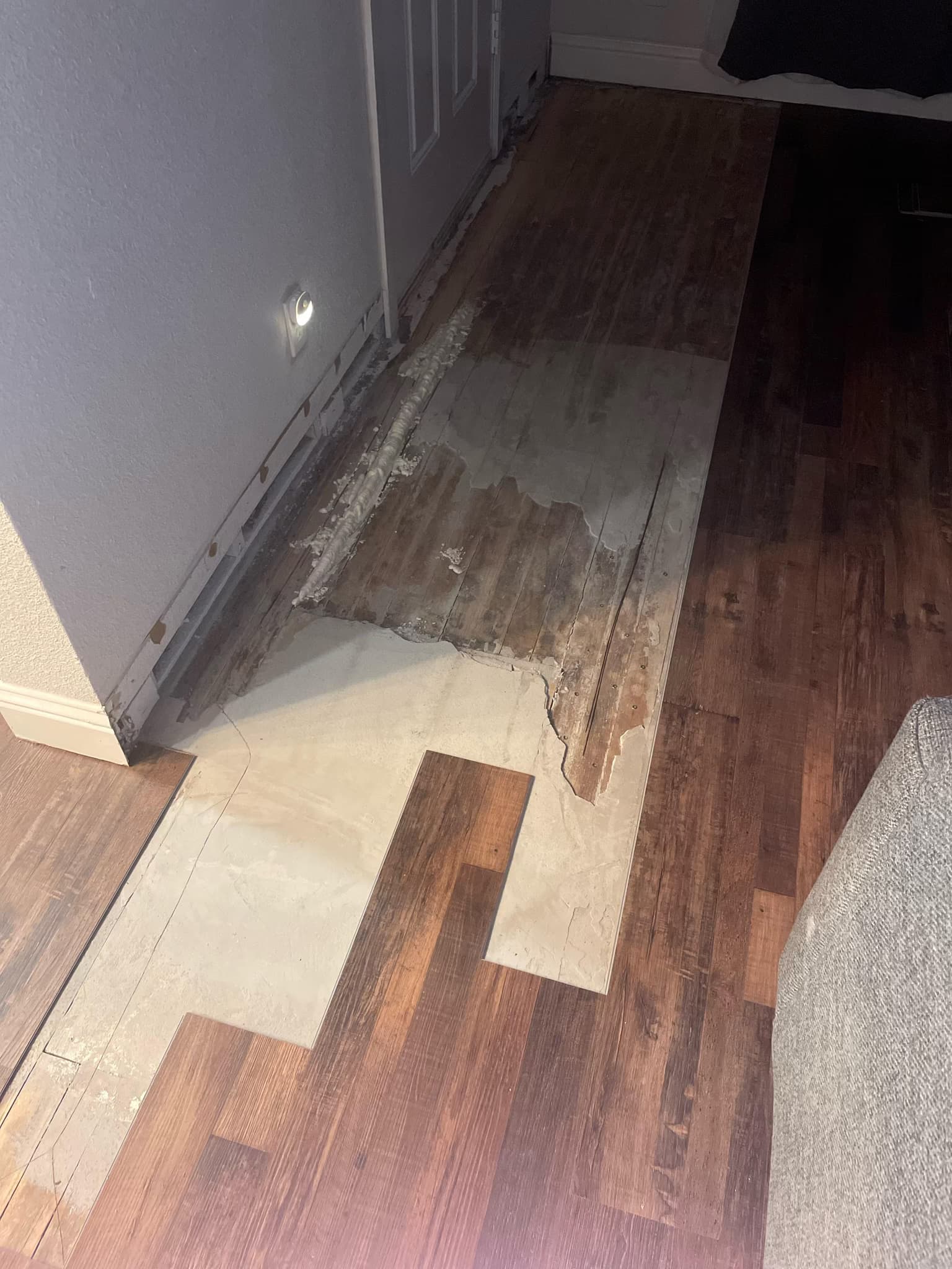 lvp installation, disposal, and floor leveling