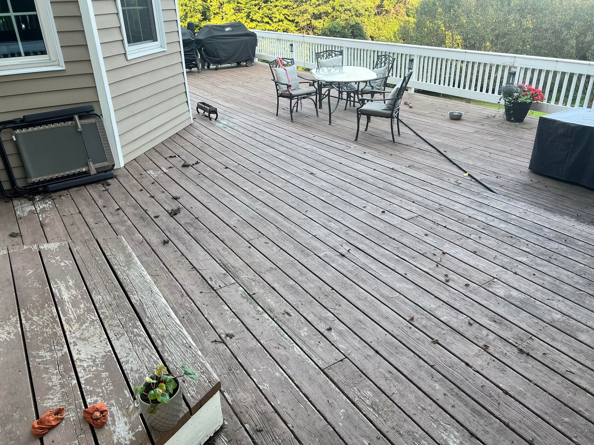 replace cedar deck boards with composite and address structural issues