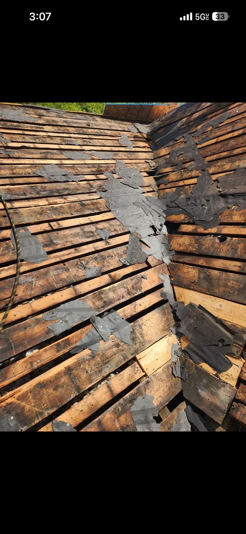 replace roof with additional sheeting for spaced decking