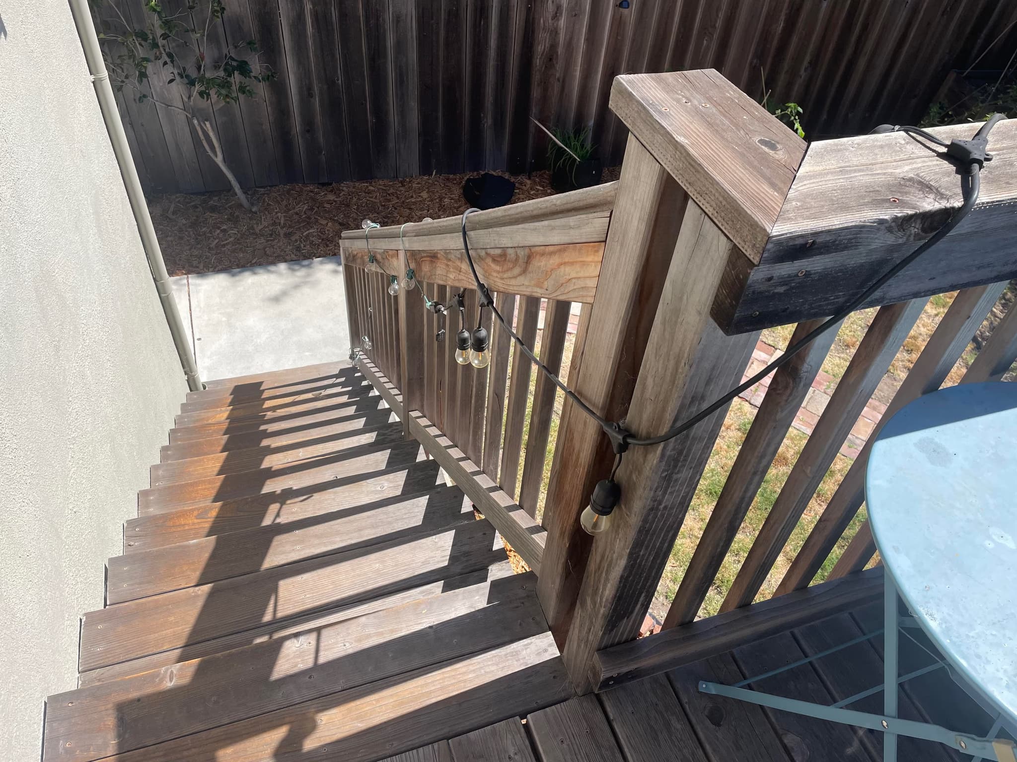 clean and re-stain a small/medium outdoor deck