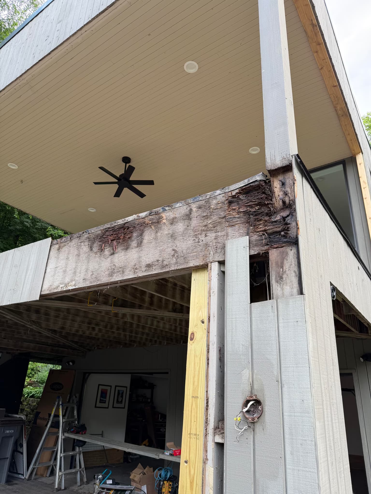 repair structural water damage and replace lvl beam