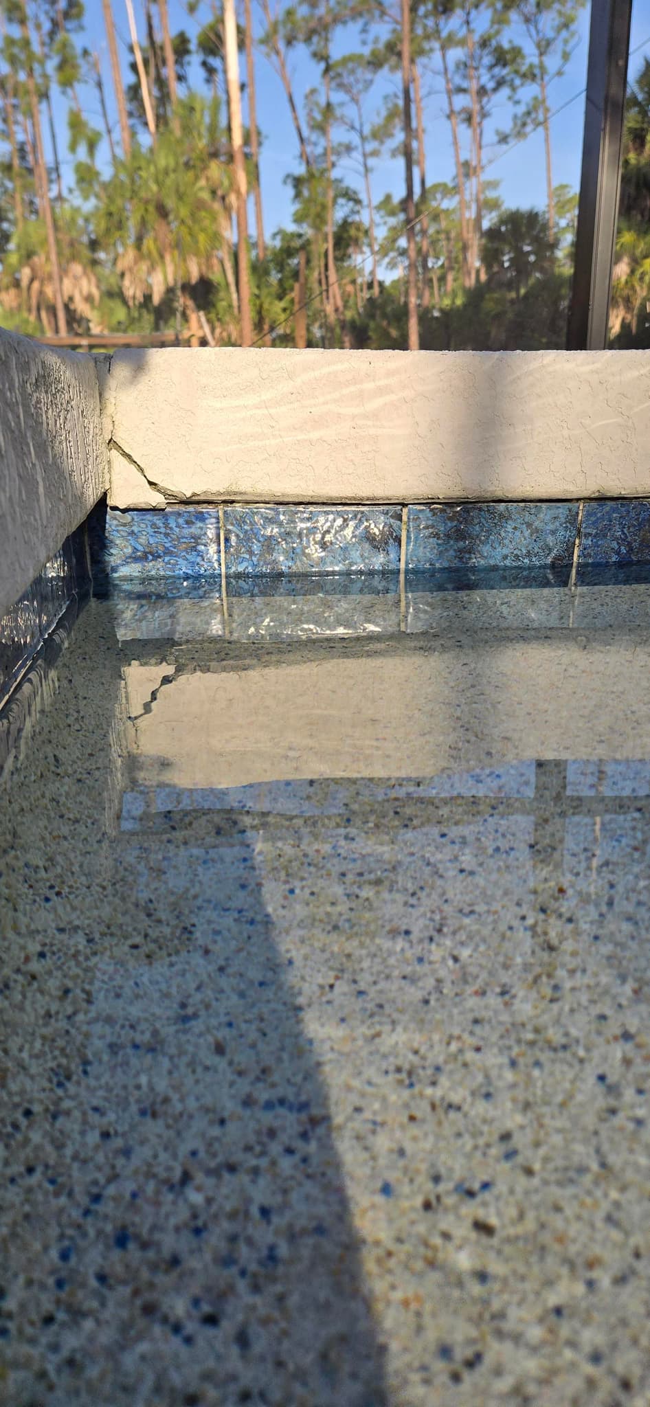 repair pool deck cracking and missing grout