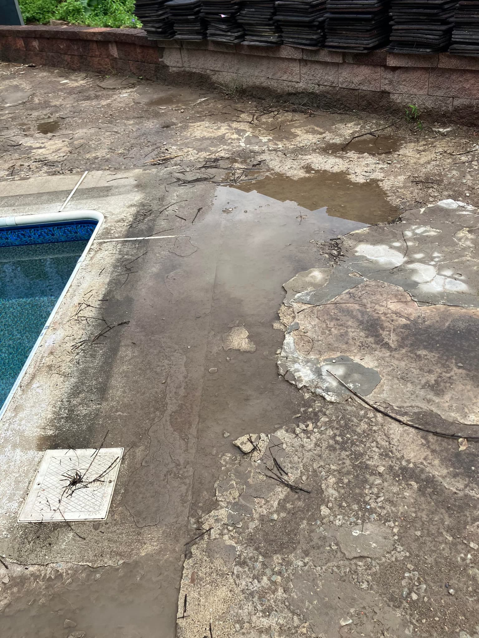 remove and replace 365 square feet of concrete pool deck
