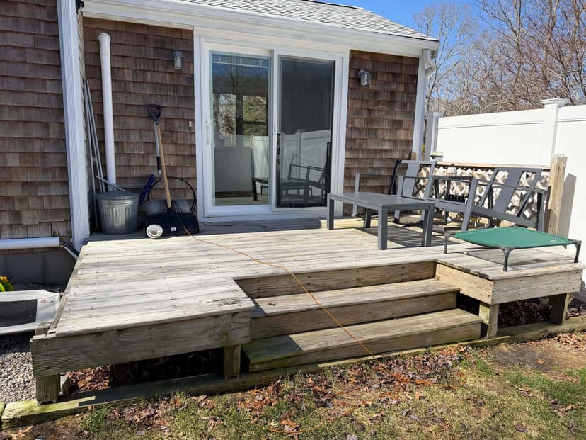 replace and expand deck to 10x20 with timbertech