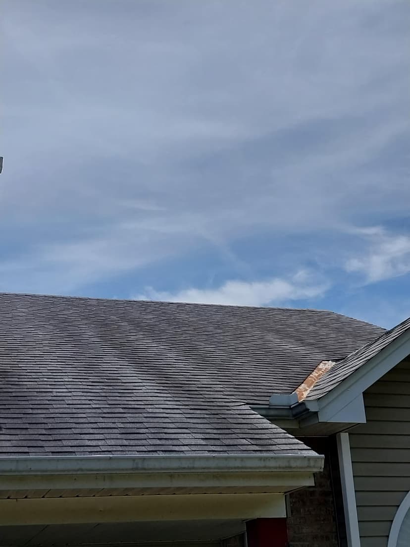 replace roof with 50 year shingles and install new gutters