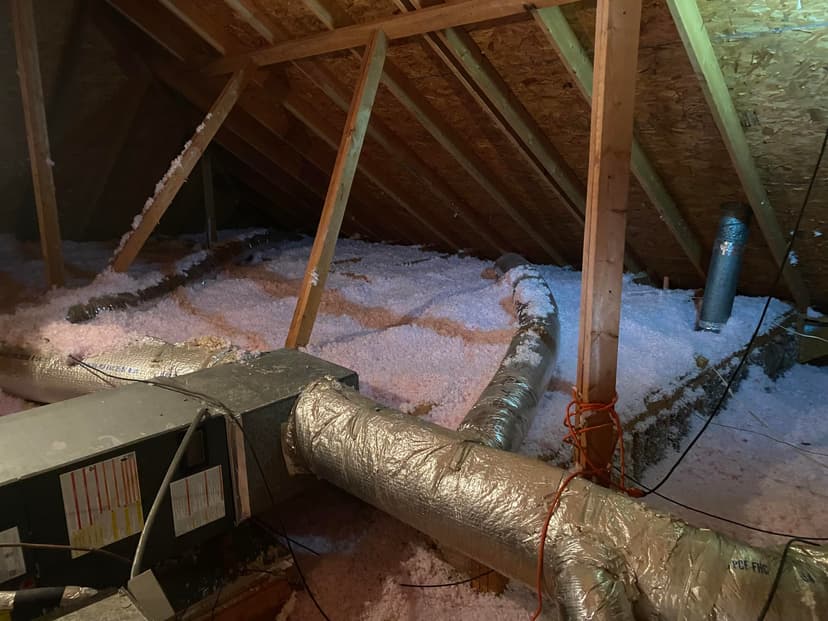 remove old insulation, disinfect for rodents, and blow 12 inches of fiberglass