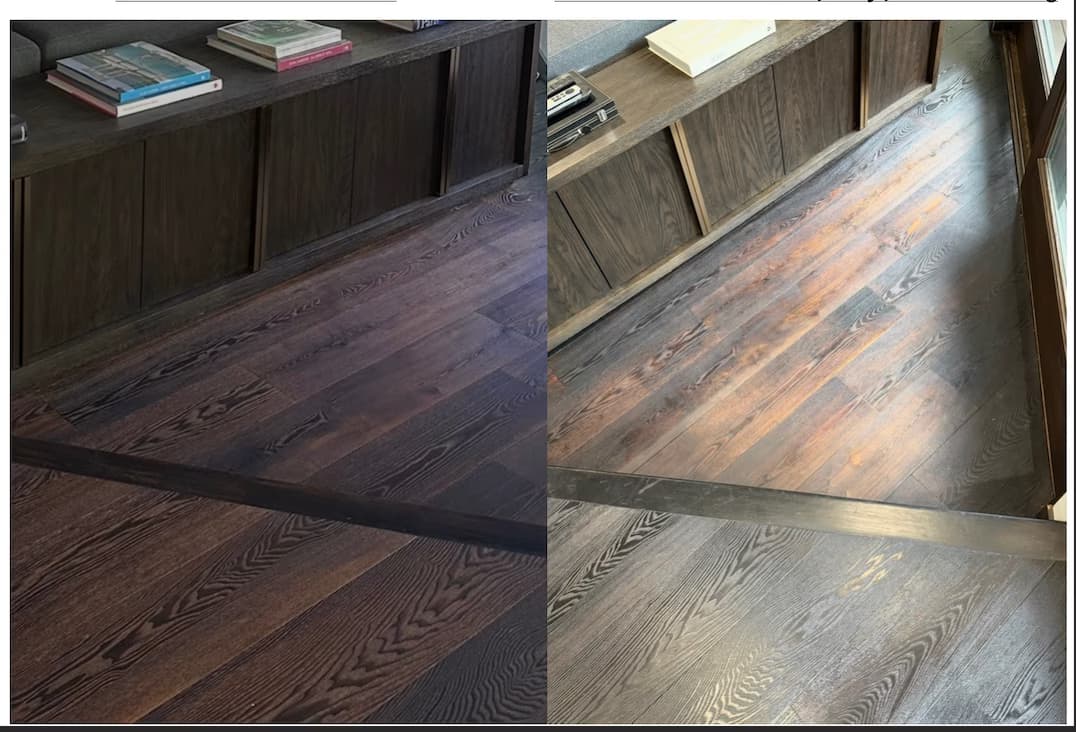 refinish floors and repair baseboards