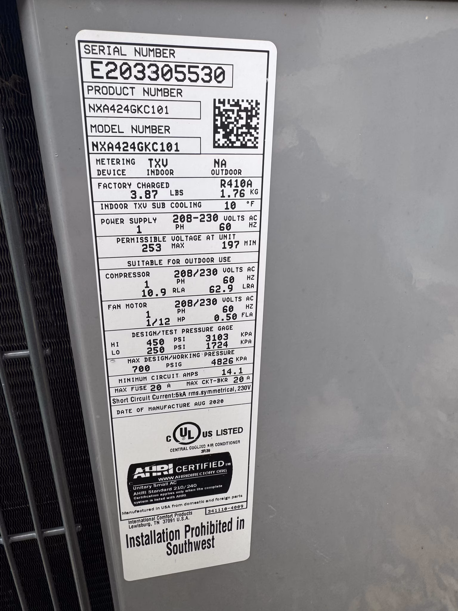 repair A/C refrigerant leak