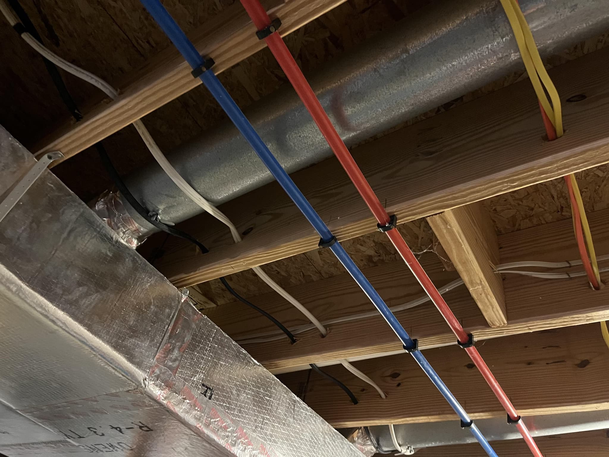spray paint an open basement ceiling black