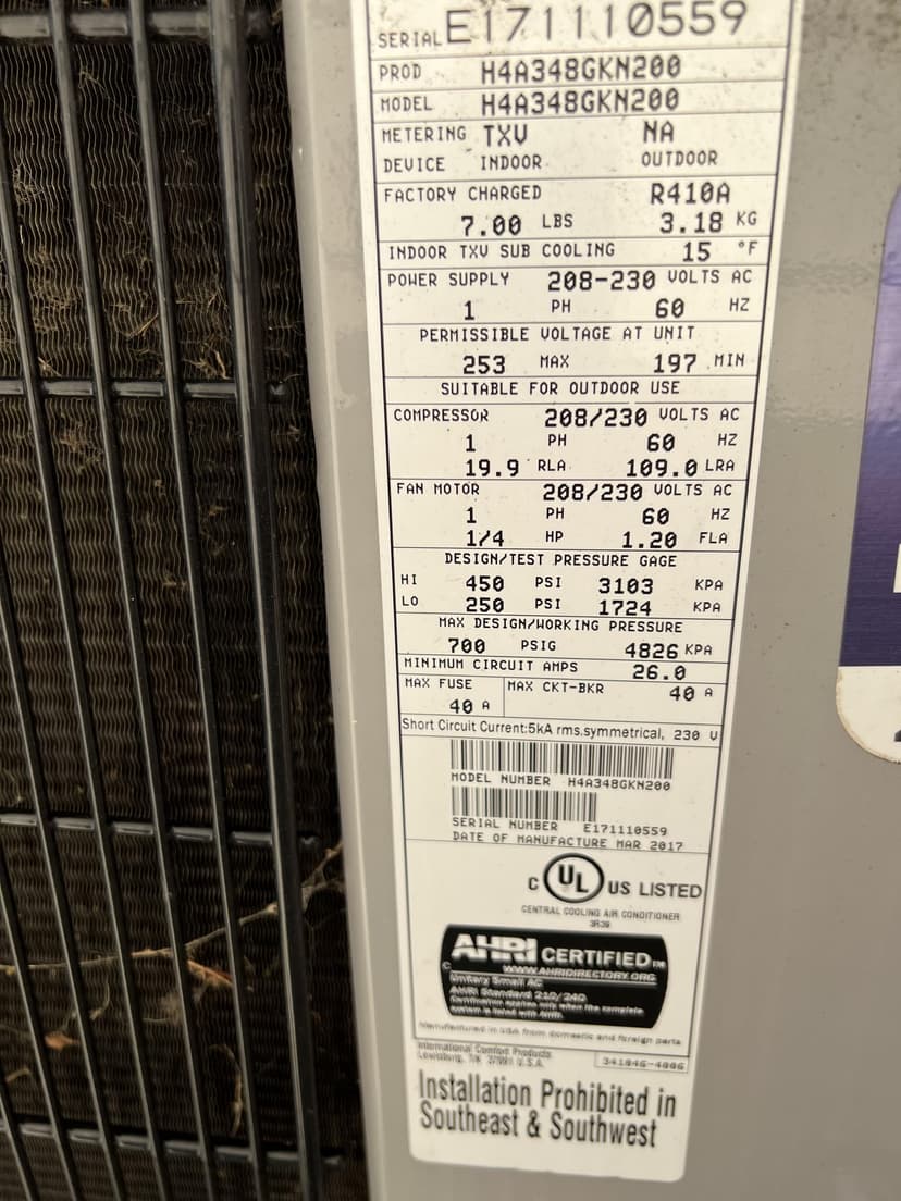 move and repair existing hvac unit