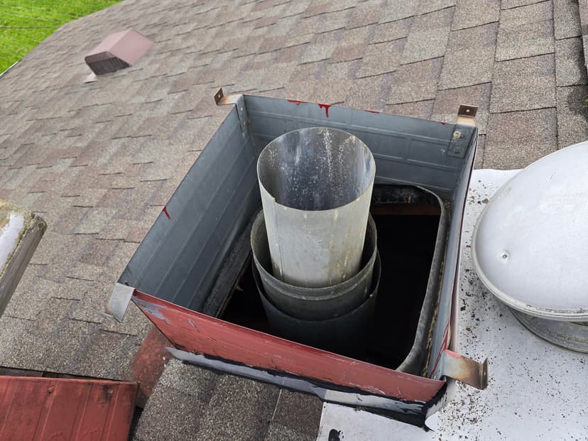 replace chase cap and top flue pipe