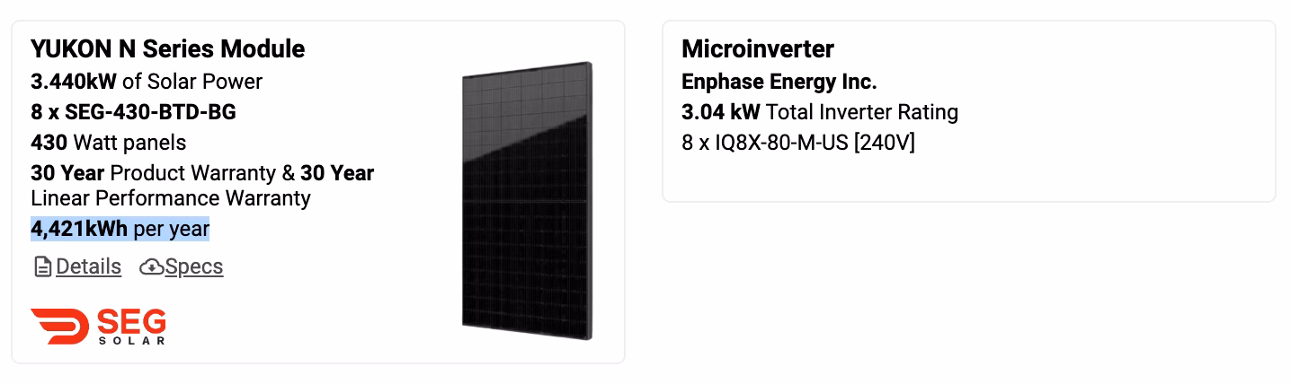 add 8 REC Alpha Pure-RX solar panels
