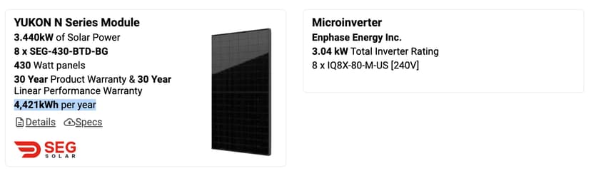 add 8 REC Alpha Pure-RX solar panels