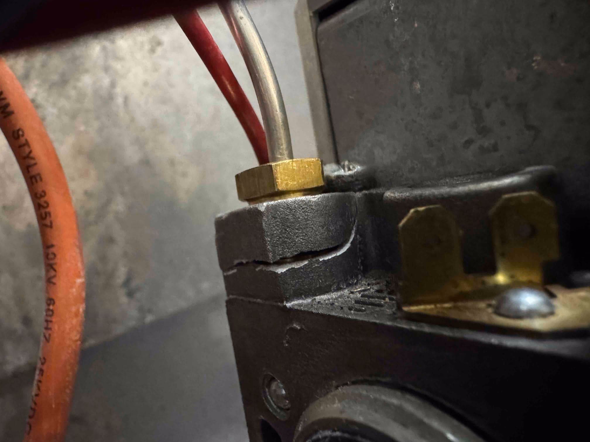 replace a cracked spark ignition gas valve
