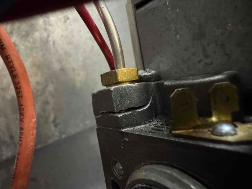 replace a cracked spark ignition gas valve