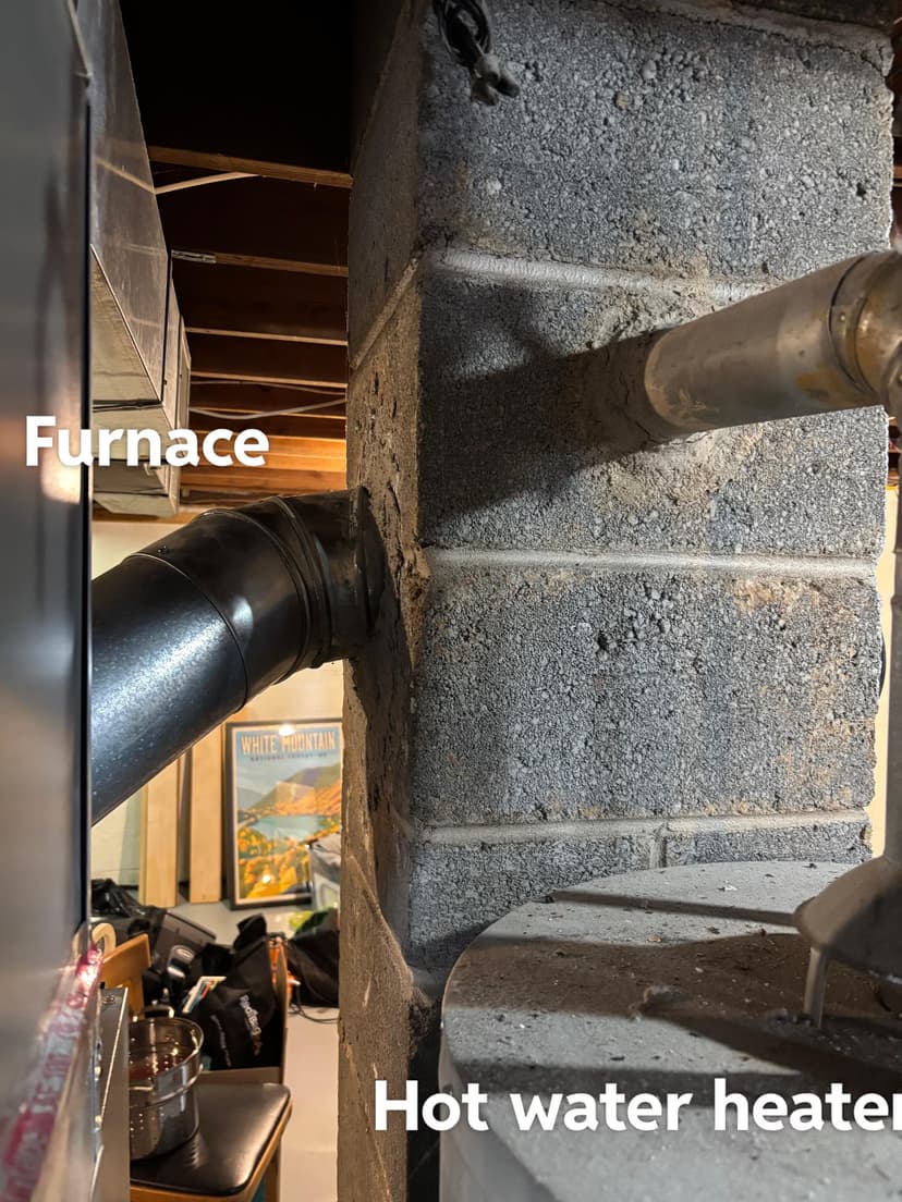 install a new hot water heater with different exhaust