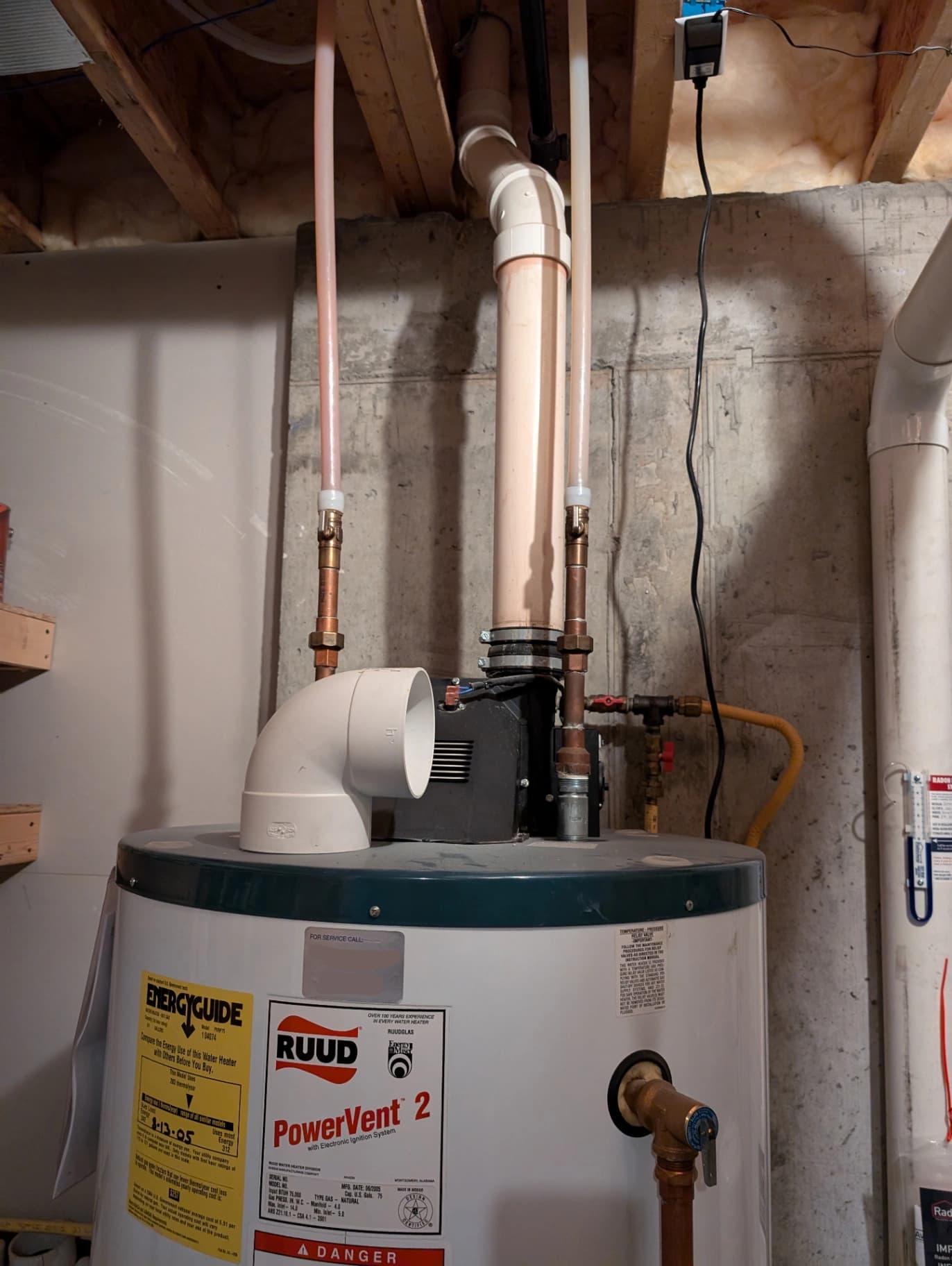 replace a 75 gallon natural gas power vented water heater