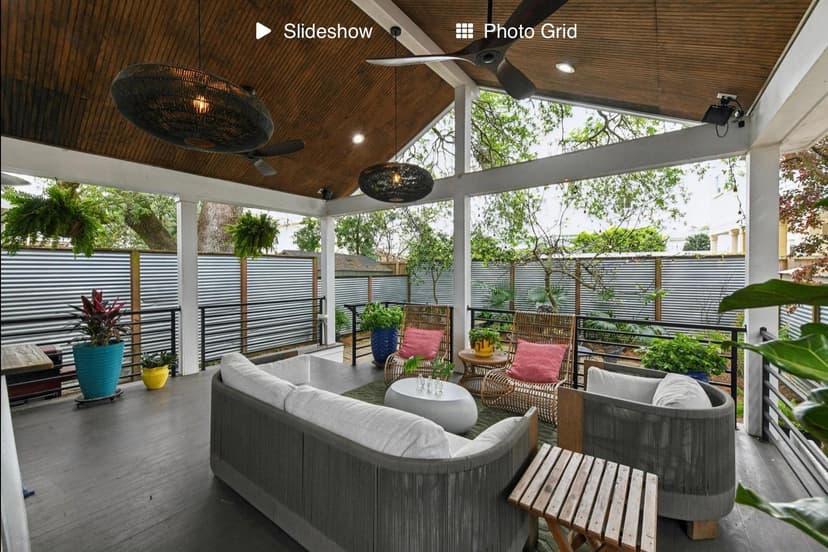 screen in a 20x15 deck with existing railings, extend deck, and move stairs