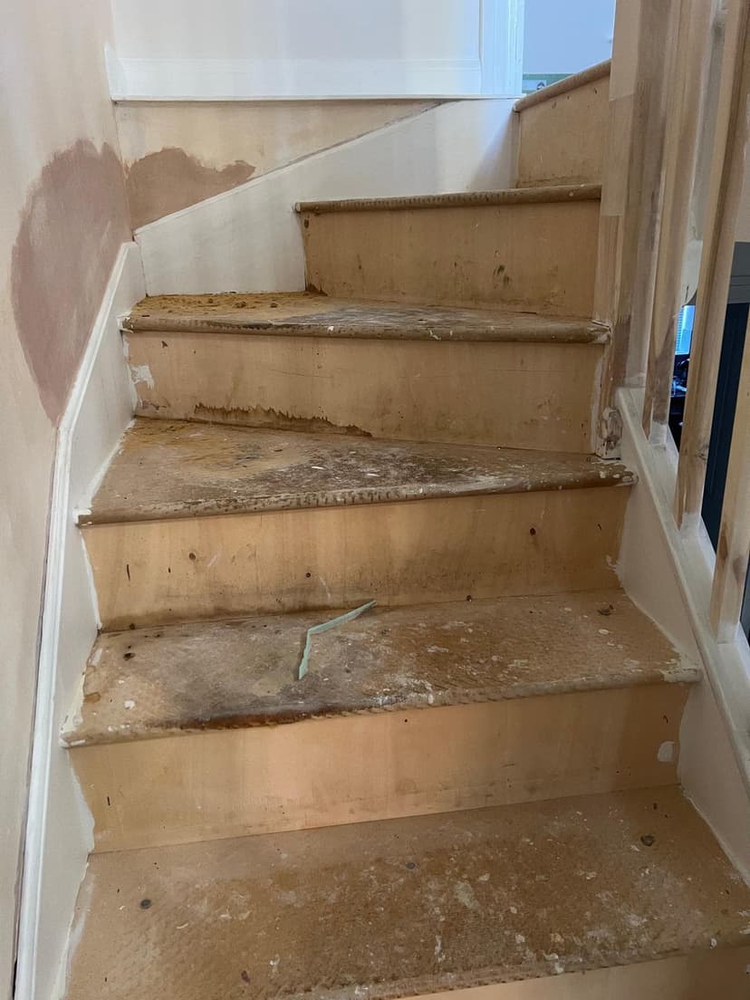 fix and cover water damaged stairs