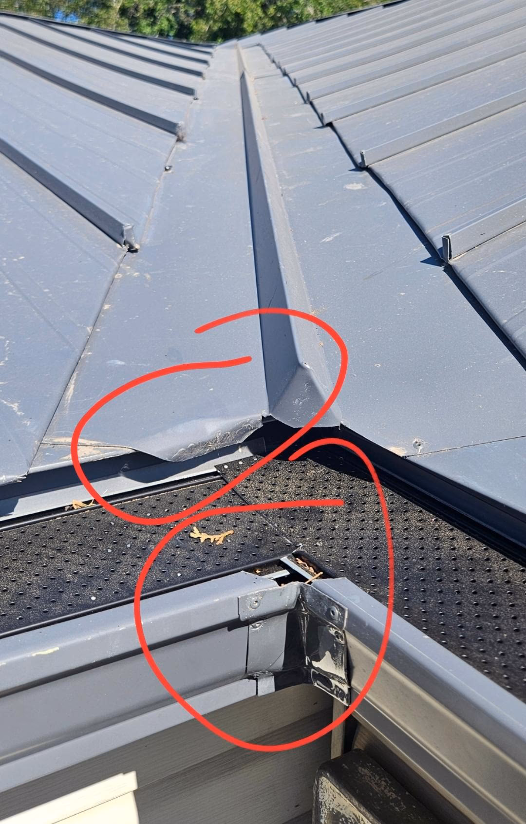 install a new metal roof and gutters