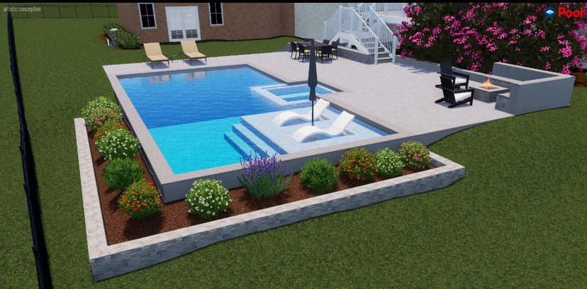 add a fountain feature to the deep end of the pool