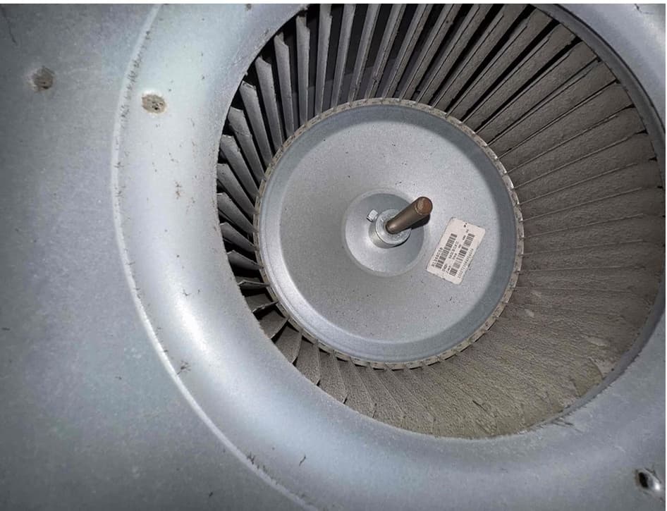 pull and clean HVAC blower wheel housing