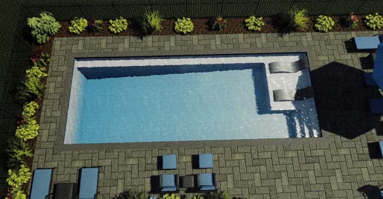 build a 15x40' gunite pool with a 7x10' baja shelf