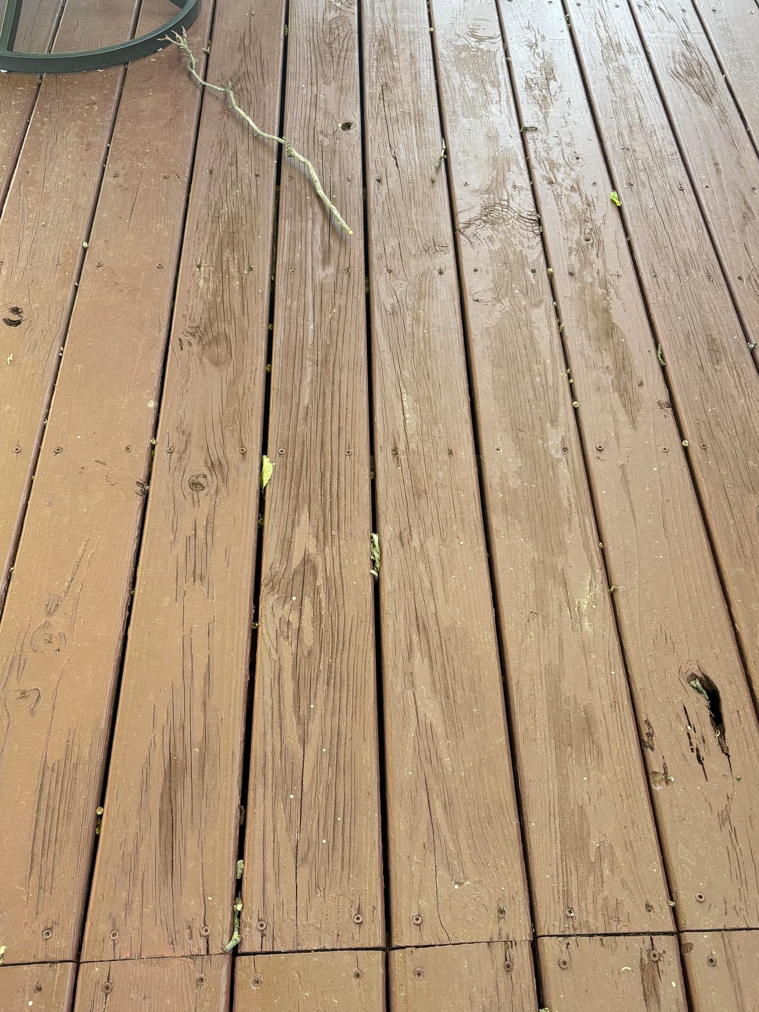 restain an existing deck and replace select boards