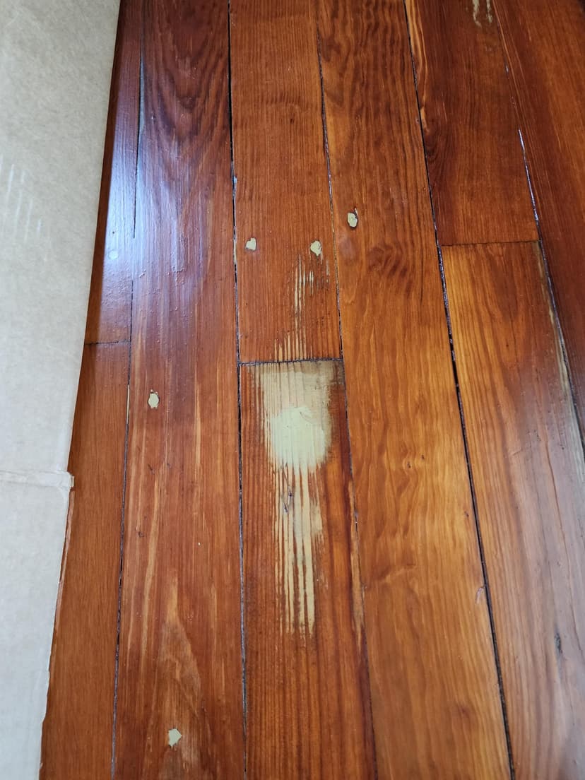 refinish wood floors and fill gaps with bondo