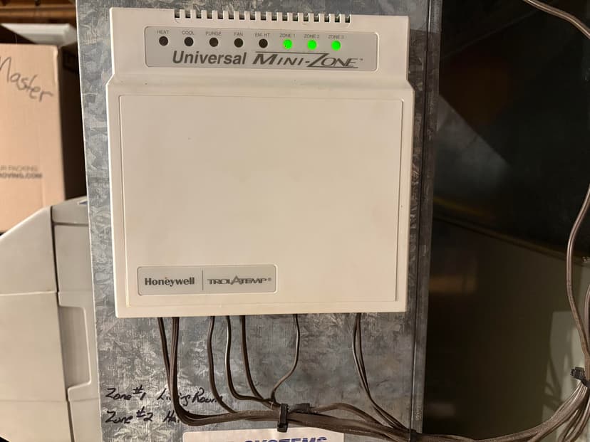 replace a control board and three dampers for a 2-zone HVAC system