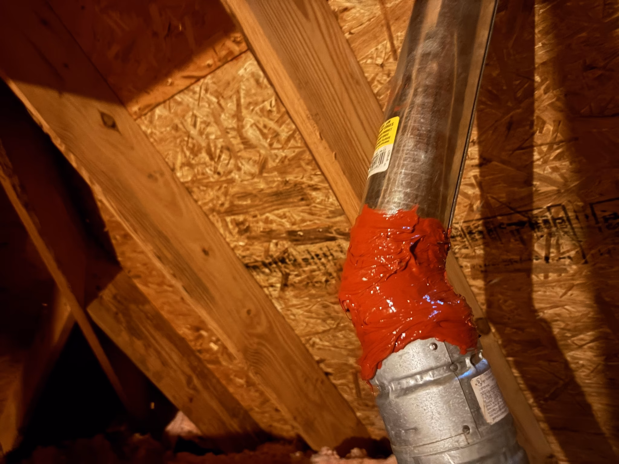 repair the damaged natural gas heating and water heater vent pipes